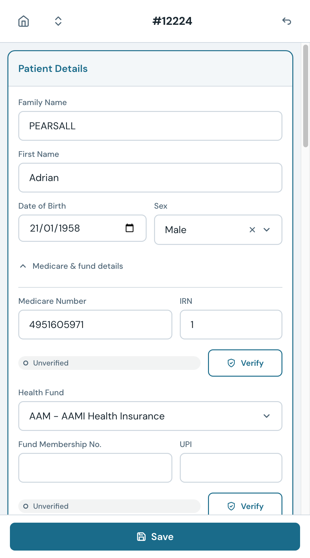 After saving, the heading shows the allocated invoice number. The invoice now appears in your Invoice List.